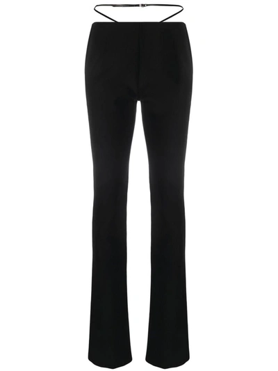Dsquared2 Strap-detail Flared Trousers In Nero
