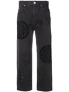 Isabel Marant Perforated Cropped Jeans In Black