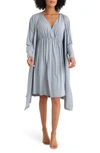 Accouchée Sleep Well Maternity/nursing Nightgown & Robe Set In Grey