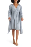 Accouchée Sleep Well Maternity/nursing Nightgown & Robe Set In Gray