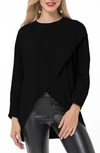 Accouchée Let Loose Crossover Long Sleeve Maternity Nursing Knit Top In Black