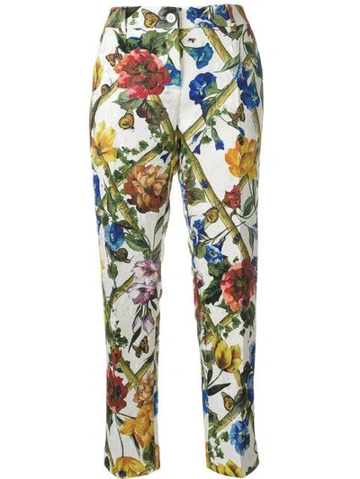 Dolce & Gabbana Floral Brocade Cropped Trousers