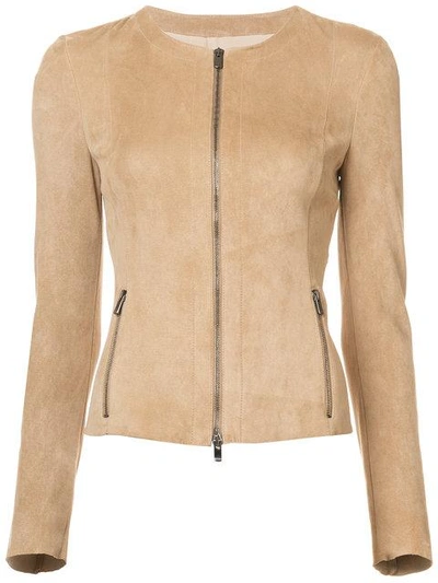 Drome Zipped Fitted Jacket In Neutrals