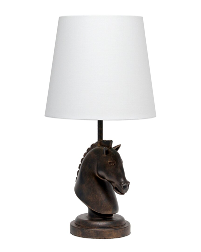 Lalia Home 17.25in Chess Horse Lamp In Dark Bronze