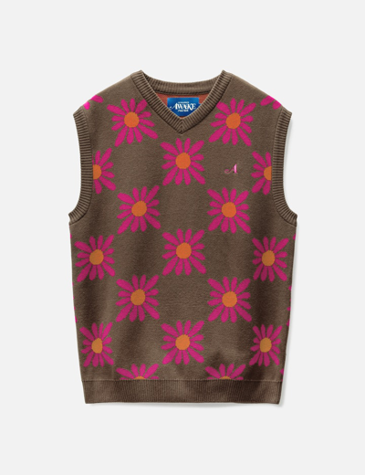 Awake Ny Brown Floral Vest