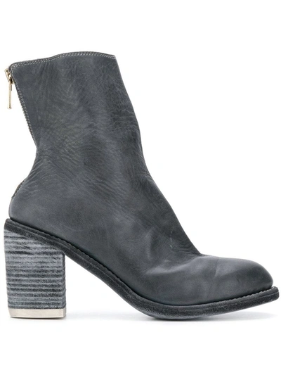 Guidi Back Zip Ankle Boots In Black