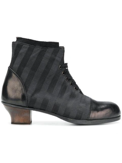Munoz Vrandecic Striped Lace-up Ankle Boots In Black