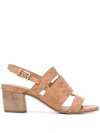 Del Carlo Penelope Python-effect Sandals In Neutrals