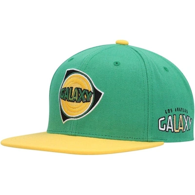 Mitchell & Ness Green La Galaxy Throwback Logo Snapback Hat