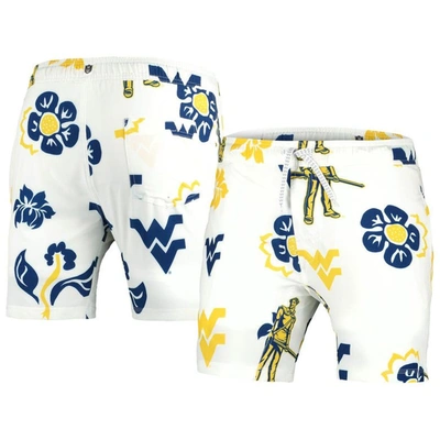 Wes & Willy White West Virginia Mountaineers Vault Tech Swimming Trunks