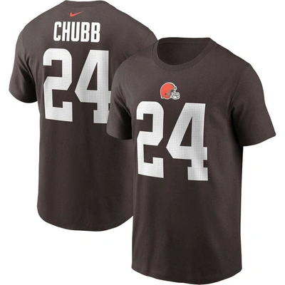 Nike Nick Chubb Brown Cleveland Browns Player Name & Number T-shirt