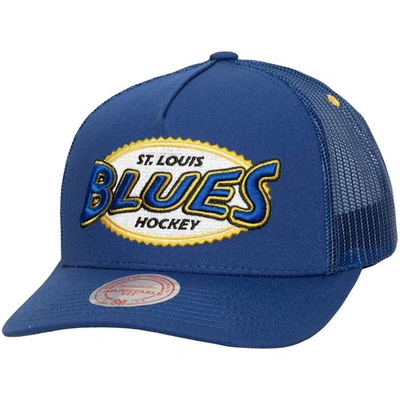 Mitchell & Ness Blue St. Louis Blues Team Seal Trucker Snapback Hat