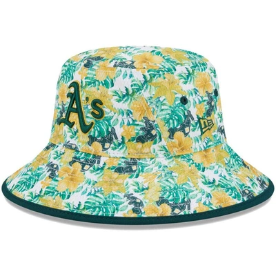 New Era Oakland Athletics Tropic Floral Bucket Hat In Green