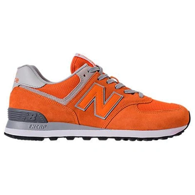 New Balance Men's 574 Casual Sneakers From Finish Line In Varsity Orange/white