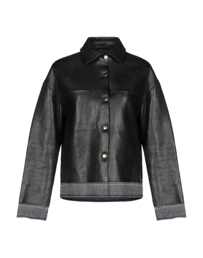 Golden Goose Leather Jacket In Black