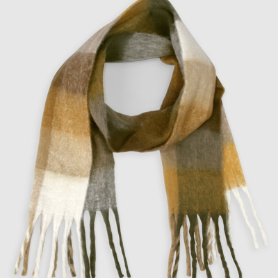 Belle & Bloom Vail Checkered Scarf In Green