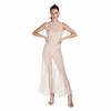 Sofia Tsereteli Silk Crepon Transparent Dress In Nude