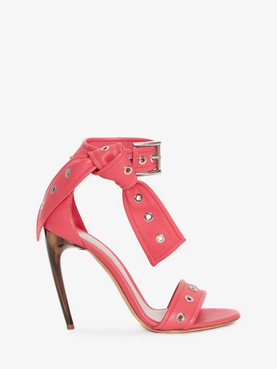 Alexander Mcqueen Eyelet Bow Sandal In Lipstick Pink