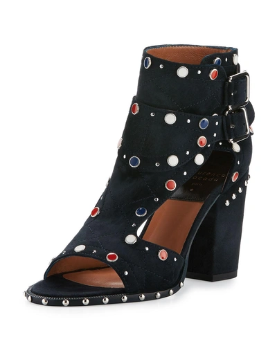 Laurence Dacade Deric Studded Suede Sandal, Navy