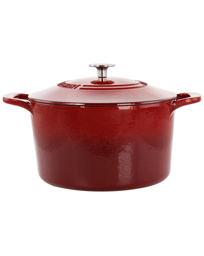 Martha Stewart 7qt Enameled Cast Iron Dutch Oven With Lid In Red