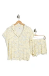 Nordstrom Rack Tranquility Shortie Pajamas In Yellow Clover Delilah Stems