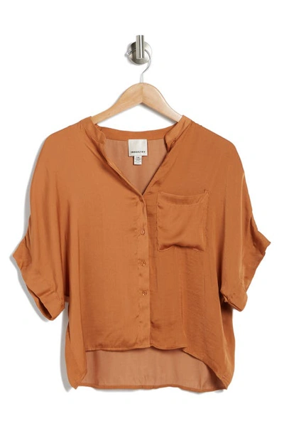 Industry Republic Clothing Airflow Elbow Sleeve Popover Shirt In Fox