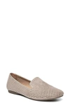 Me Too Perforated Loafer In Ash Taupe Micro Suede