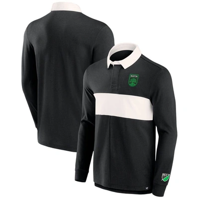 Fanatics Branded Black Austin Fc Penalty Kick Long Sleeve Polo