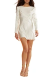Cynthia Rowley Long Sleeve Silk Minidress In White