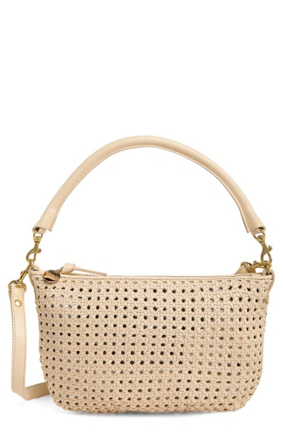 Clare V Moyen Convertible Leather Satchel In Cream Rattan