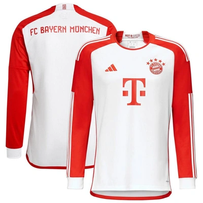 Adidas Originals Adidas  White Bayern Munich 2023/24 Home Replica Long Sleeve Jersey In Multi