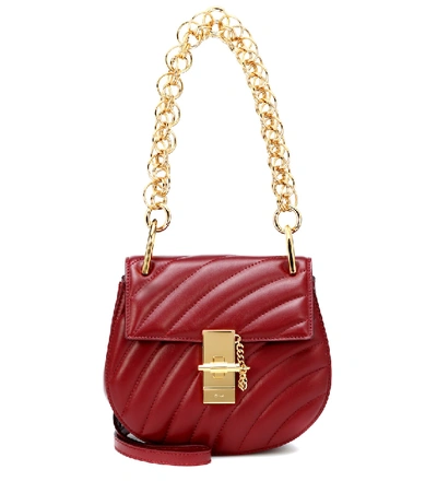Chloé Small Drew Quilted Leather Saddle Bag In Plum Purple