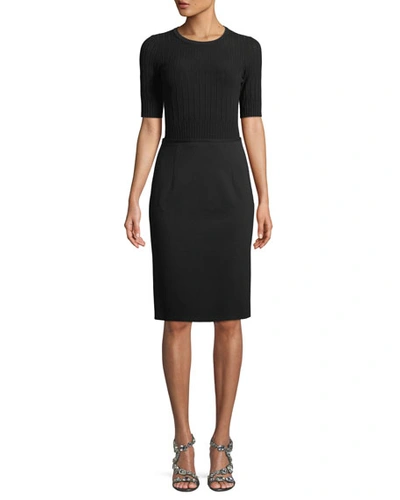 Escada Short-sleeve Knit Top Jersey Bottom Dress