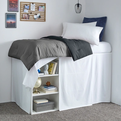 Nautica Solid White Twin Xl Dorm Bedskirt In Multi