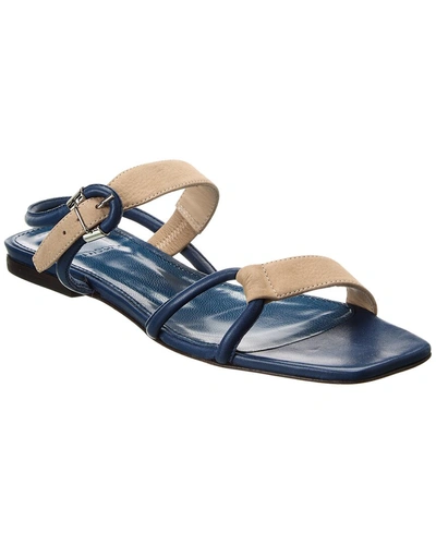 Theory Tubular Leather Sandal In Blue