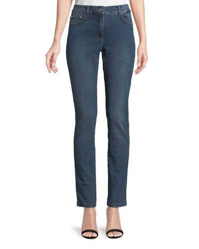 Escada Five-pocket Narrow Straight-leg Jeans In Medium Blue