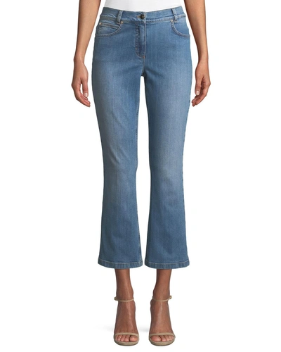 Escada Flared-leg Crop Jeans In Medium Blue