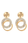 Tasha Pavé Crystal Interlocked Circle Drop Earrings In Gold