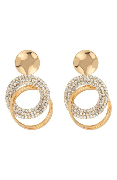 Tasha Pavé Crystal Interlocked Circle Drop Earrings In Gold