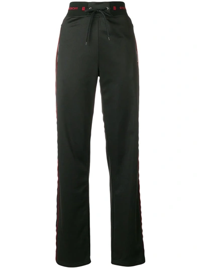 Givenchy Velvet Side Stripe Joggers In Black