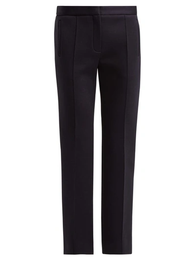 The Row Tanea Flat-front Straight-leg Pants In Navy