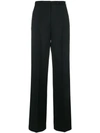 Jil Sander Flat-front Straight-leg Wool-mohair Pants With Thin Belt In Black