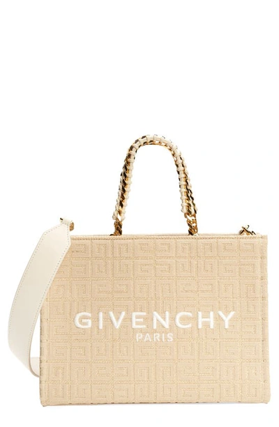 Givenchy Small G-tote 4g Monogram Jute Tote In Natural