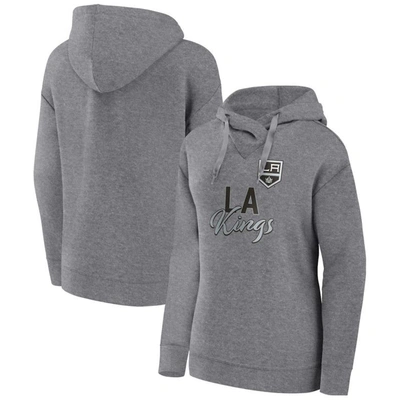 Fanatics Branded Heather Gray Los Angeles Kings Script Favorite Pullover Hoodie