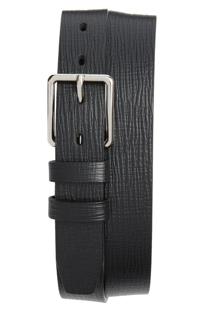 Open Edit William Leather Belt In Black
