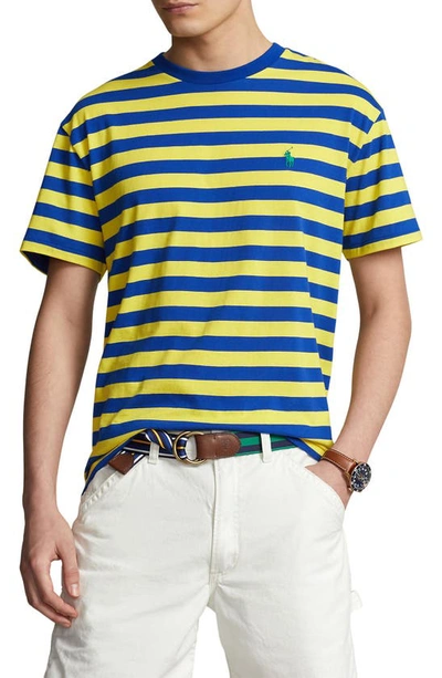 Polo Ralph Lauren Stripe Cotton Jersey T-shirt In Blue/ Yellow