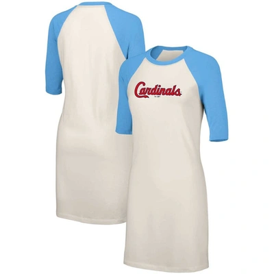Lusso White St. Louis Cardinals Nettie Raglan Half-sleeve Tri-blend T-shirt Dress