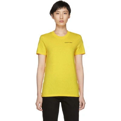 Off-white "t-shirt" Print Cotton Jersey T-shirt In Yellow&orange