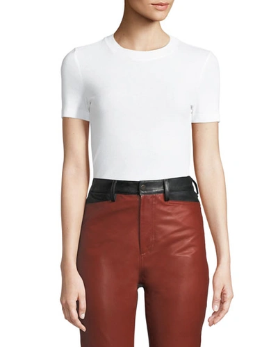 Rosetta Getty Crewneck Short-sleeve Classic Slim-fit T-shirt In White