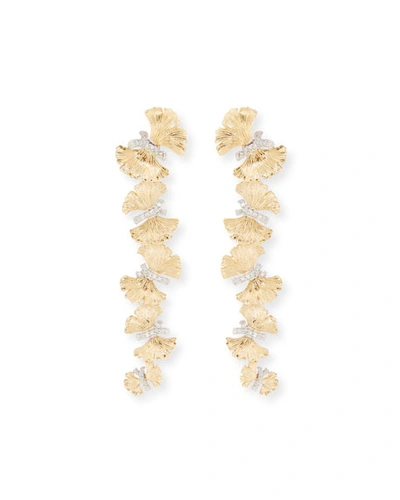Michael Aram 18k Butterfly Ginkgo Diamond Earrings